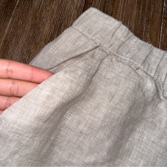 Quince European Linen Pants XL Flax Cream Lagenlook Minimal Beach Ankle Pant - Picture 7 of 11